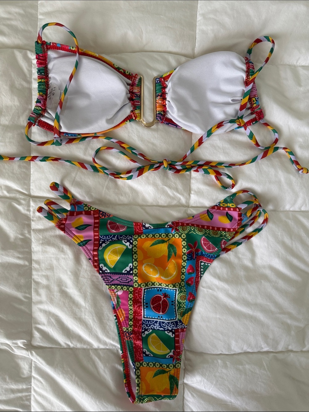 Colorful Fruit-Print Bikini Set Small - Picture 4 of 4